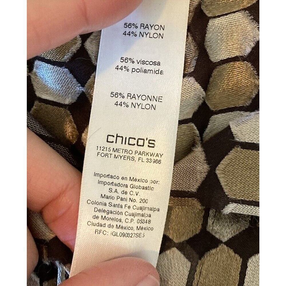 Chicos Patterned Button Up Shirt Size 0 Women’s G… - image 4